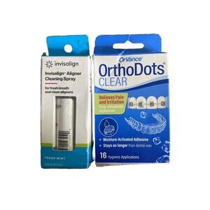 Invisalign Aligner Cleaning Spray Fresh Mint 10ml Orvance Orthodots Clear 16 Ct